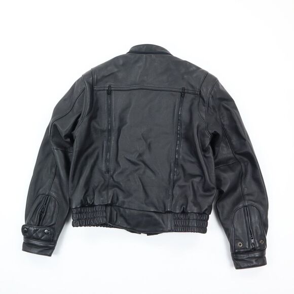 First Gear Women's Cafe Racer Black Leather Motorcycle Jacket Full Zip M Medium - Picture 10 of 10